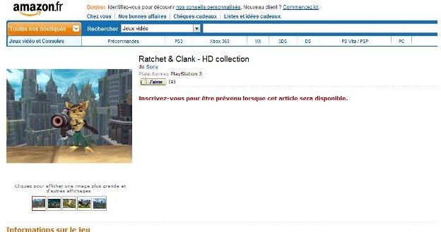 Ratchet & Clank HD Collection w internetowym sklepie Amazon /CDA