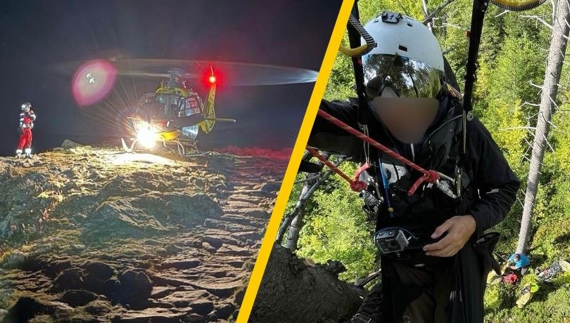 Ratownicy GOPR Beskidy mają za sobą pracowity okres. Interweniowali m.in. w akcji ratunkowej paralotniarza, który awaryjnie lądował na drzewie /Facebook/GOPR Beskidy  /Facebook