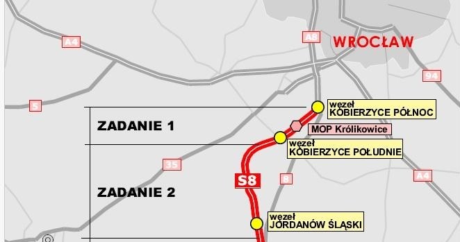 Realizacja liczącego 87 km fragmentu między Wrocławiem i Kłodzkiem została podzielona na sześć krótszych odcinków. /GDDKiA