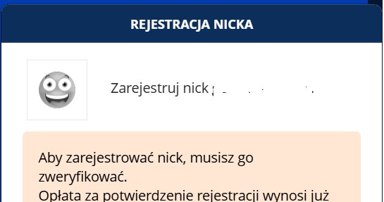 rejestracja nicka - hasło /Klaudia Sternal
