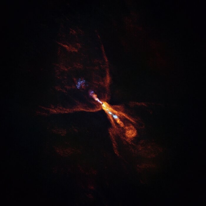 Rejon gwiazdy HOPS-315, gdzie astronomowie dostrzegli pierwsze oznaki tworzenia się planet. /ALMA(ESO/NAOJ/NRAO)/M. McClure et al. /Materiały prasowe