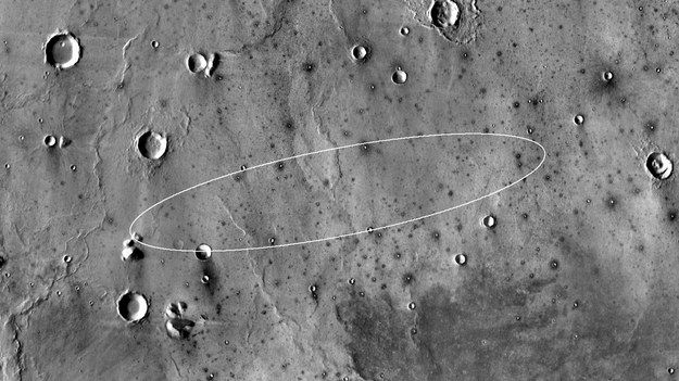 Rejon lądowania, sfotografowany przez sondę Mars Odyssey / NASA/JPL-Caltech/ASU  /Materiały prasowe