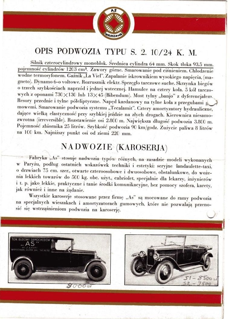 Reklama pojazdów Towarzystwa Budowy Samochodów AS /Archiwum Tomasza Szczerbickiego