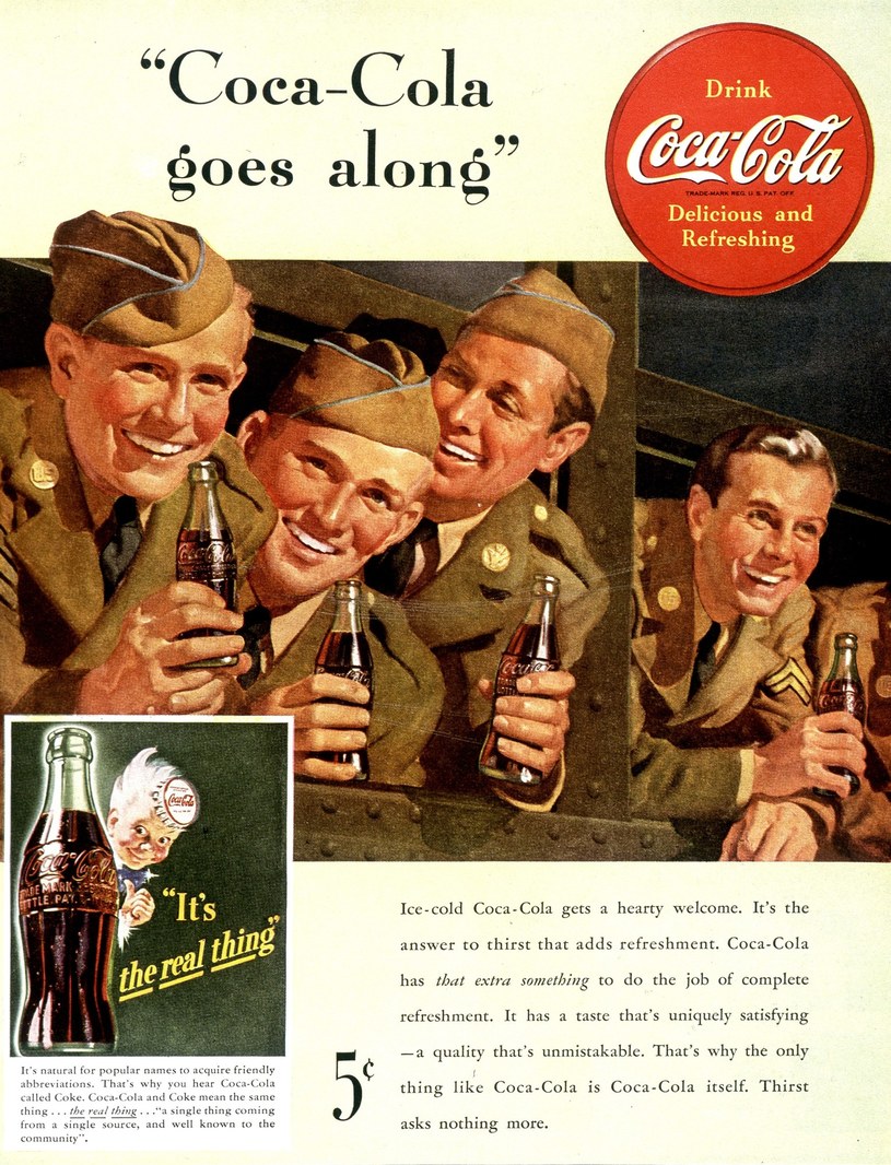 Reklama z lat 40. Coca-cola dostarczała zarówno nazistów, jak i aliantów /East News