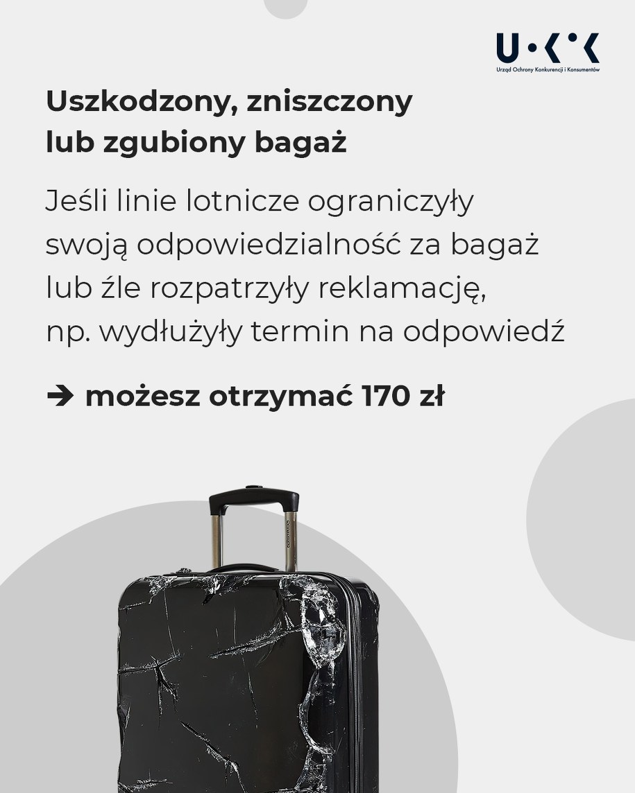 Rekompensaty dla pasażerów za bagaż /UOKiK /