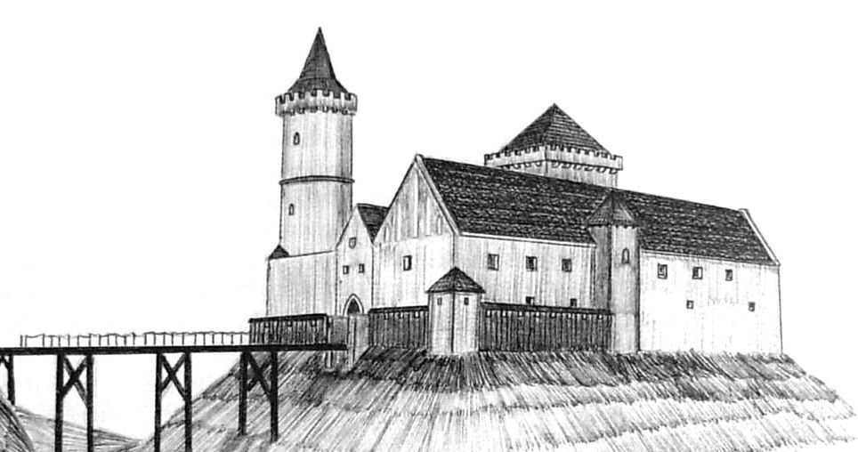 Rekonstrukcja zamku w Lanckoronie. Tak mógł według K. Moskala wyglądać w średniowieczu. /medievalheritage.eu /materiał zewnętrzny