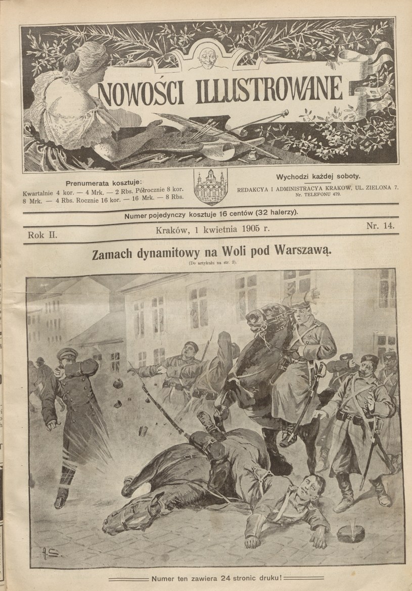 Relacja prasowa po ataku dynamitowym na Woli pod Warszawą w 1905. /Znak Horyzont /INTERIA.PL