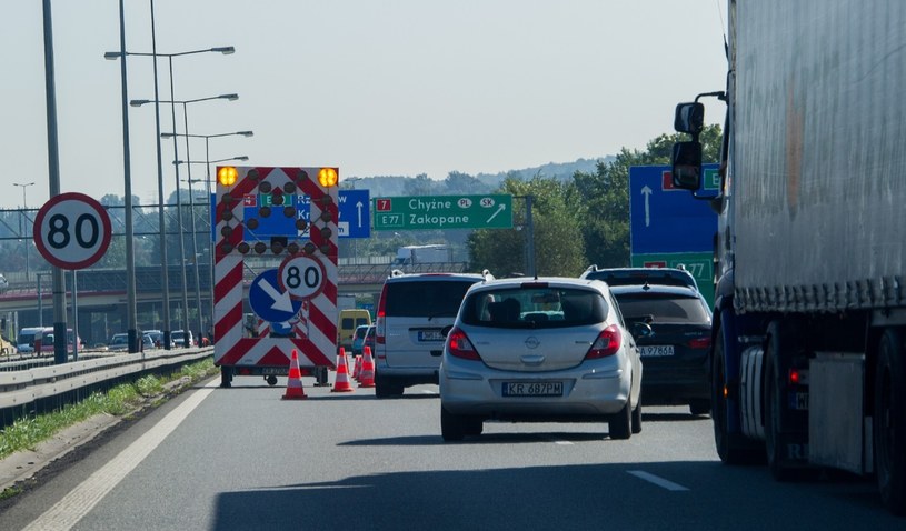 Remont na autostradzie A4 /Tadeusz Koniarz /Reporter