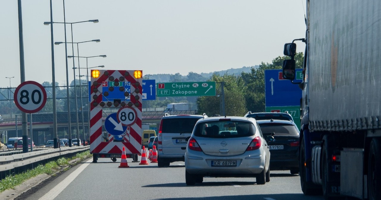 Remont na autostradzie A4 /Tadeusz Koniarz /Reporter