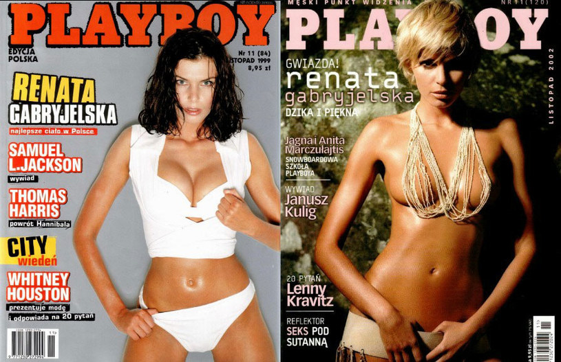Renata Gabryjelska na okładkach magazynu "Playboy" /materiały prasowe