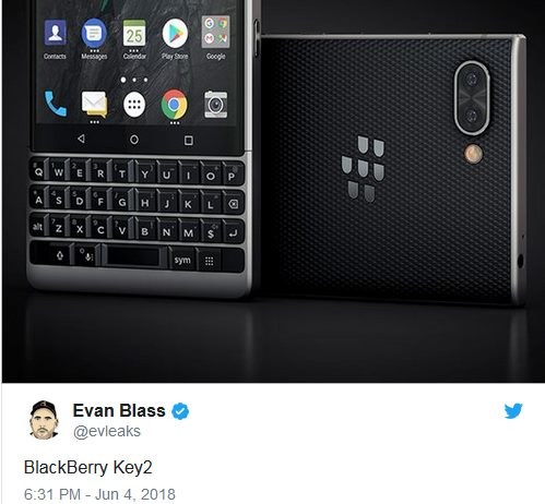 Render BlackBerry Key2 / fot. @Evan Blass /materiały prasowe