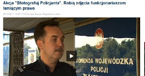 Reportaż TVS  o "Sfotografuj policjanta" /Informacja prasowa