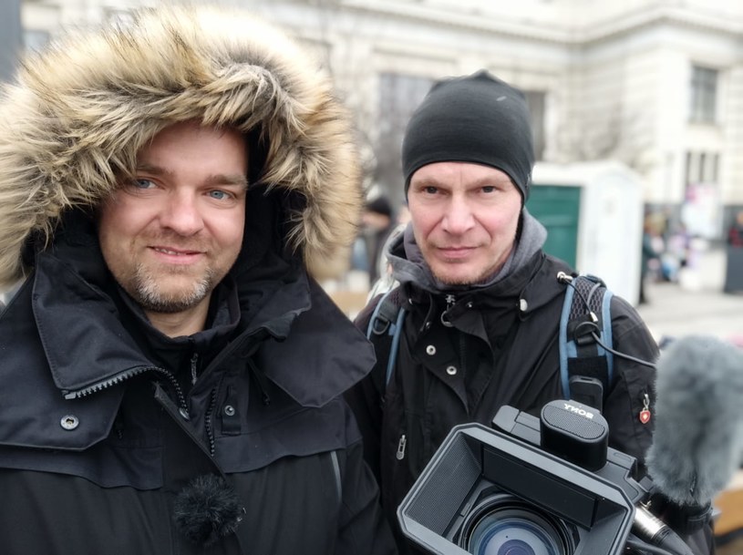Reporter Andrzej Wyrwiński i operator Tomasz Saliński /archiwum prywatne