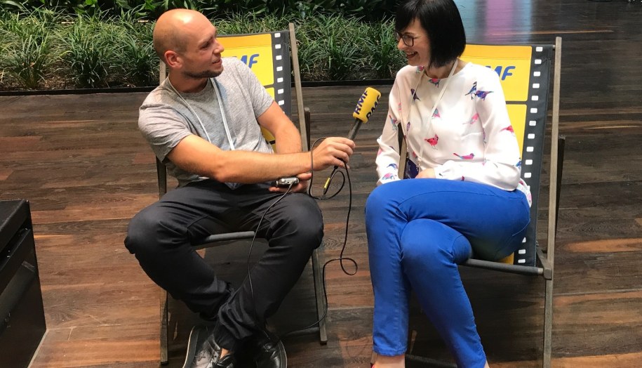 Reporter RMF FM Kuba Kaługa i jego rozmówczyni Arlena Witt /Kuba Kaługa /RMF FM