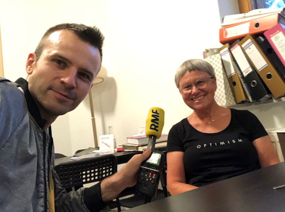 Reporter RMF FM, Michał Dobrołowicz i Dżanetta Bogdanowicz z miejscowości Kruszyniany na Podlasiu, właścicielka Tatarskiej Jurty /Michał Dobrołowcz /RMF FM