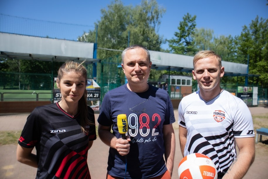 Reporter RMF FM Patryk Serwański i reprezentanci Polski: Alicja Bartnicka i Adrian Duszak /Piotr Szydłowski /RMF FM