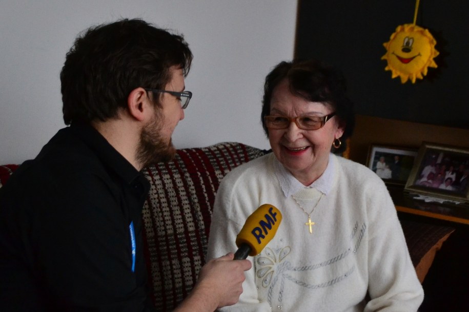 Reporter RMF FM Pawel Balinowski i pani Pelagia, babcia Dody /RMF  FM /RMF FM
