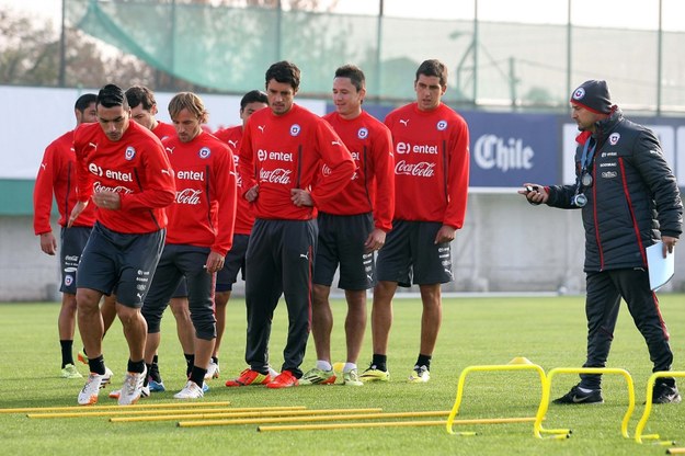 Reprezentacja Chile podczas treningu /CARLOS PARRA/ANPF    /PAP/EPA