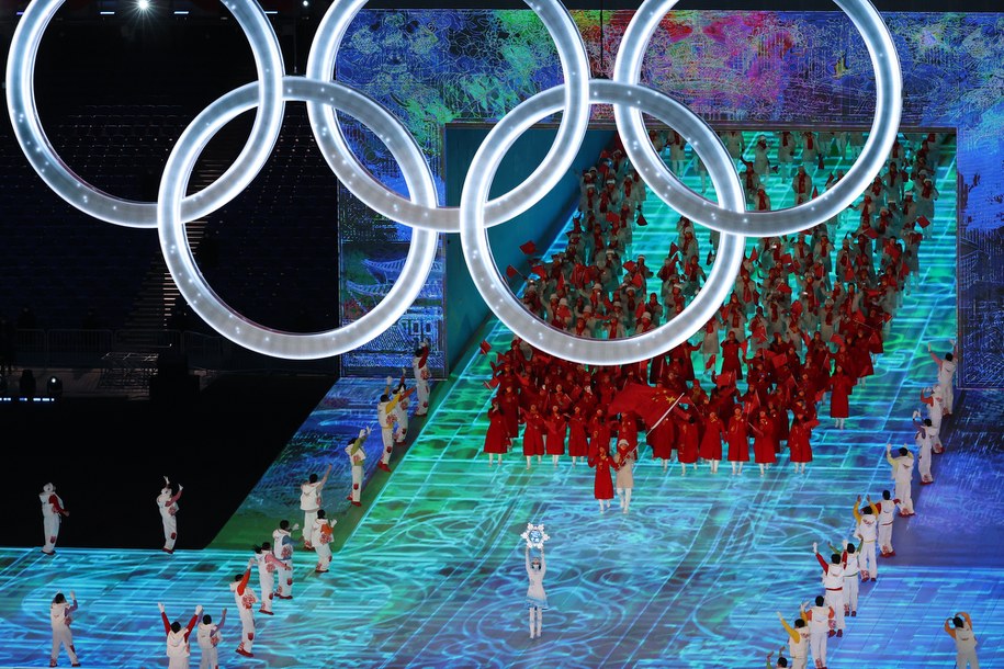 Reprezentacja Chin podczas ceremonii otwarcia XXIV Zimowych Igrzysk Olimpijskich na stadionie Narodowym w Pekiniie / 	Grzegorz Momot    /PAP
