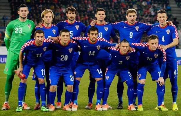 Reprezentacja Chorwacji przed towarzyskim meczem ze Szwajcarią, rozegranym 5 marca 2014 /STEFFEN SCHMIDT /PAP