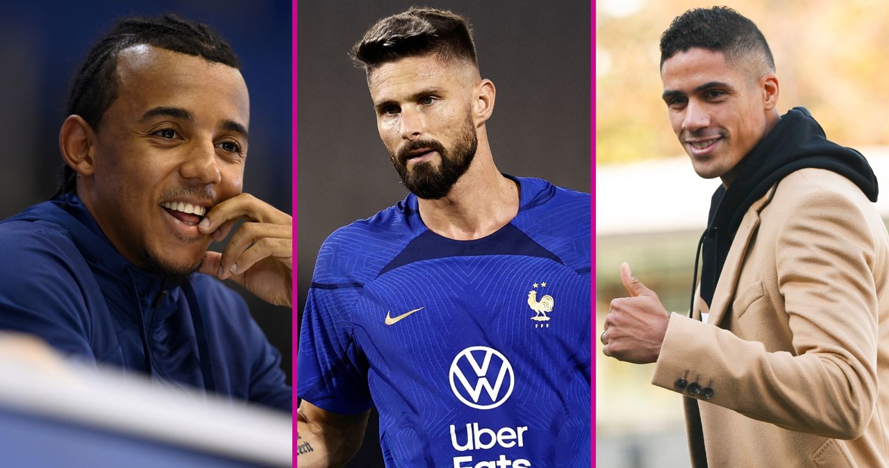 Reprezentacja Francji na Mundialu w Katarze: Jules Kounde, Olivier Giroud, Raphael Varane /Agencja FORUM