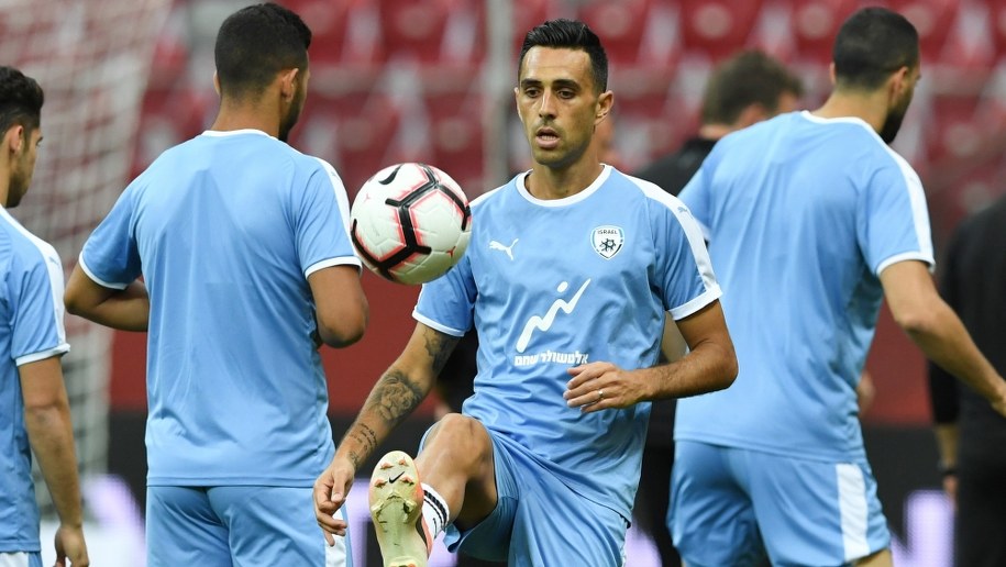 Reprezentacja Izraela podczas treningu na Stadionie Narodowym w Warszawie /Piotr Nowak /PAP