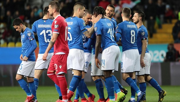 Reprezentacja Włoch podczas meczu z Liechtensteinem /ELISABETTA BARACCHI /PAP/EPA