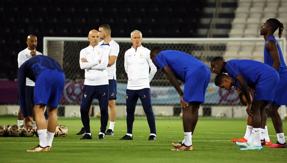 Reprezentanci Francji na treningu /Martin Divisek /PAP/EPA