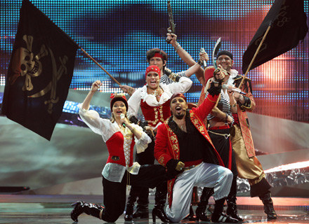 Reprezentanci Łotwy Pirates of the Sea na Eurowizji 2008 /arch. AFP