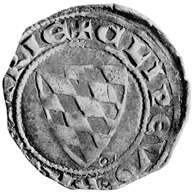 Rewers pamiątkowego kwartnika Henryka I (III) z tarczą herbową bawarską /Encyklopedia Internautica