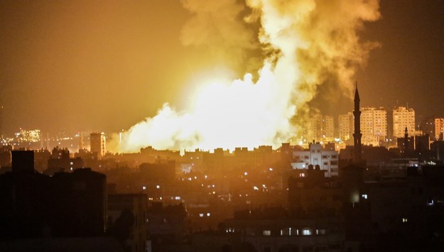 Rezultat nocnego nalotu na Strefę Gazy /HAITHAM IMAD /PAP/EPA