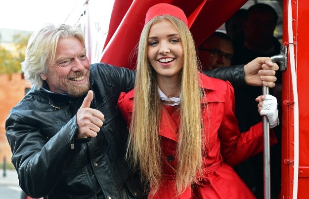 Richard Branson na otwarciu Virgin Mobile Polska w Warszawie /AFP