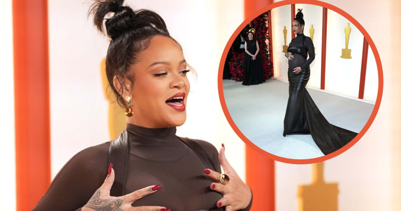 Rihanna z dumą prezentowała ciążowe krągłości podczas Oscarów /Jeff Kravitz /Getty Images