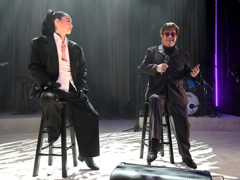 Rina Sawayama i Elton John na słynnym przyjęciu muzyka po Oscarach /Michael Kovac /Getty Images