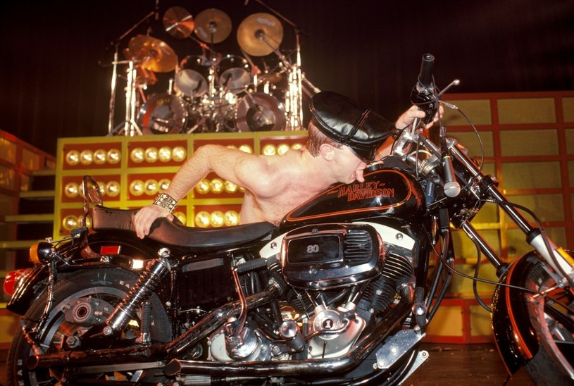 Rob Halford (Judas Priest) na początku lat 80. ze swoim Harleyem-Davidsonem /Ebet Roberts/Redferns /Getty Images