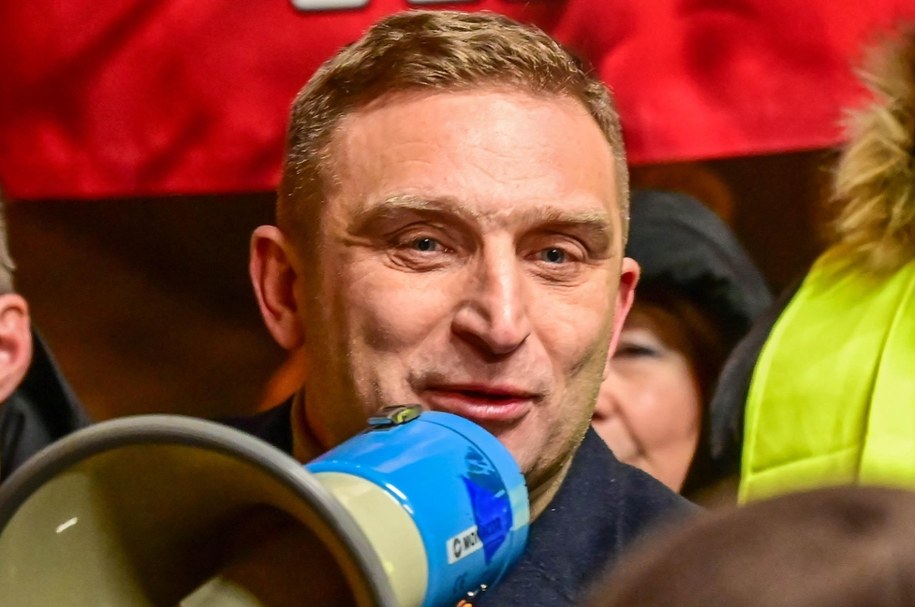 Robert Bąkiewicz - lider Ruchu Obrony Granic /Marcin Bielecki /PAP