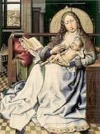 Robert Campin, Maryja z Dzieciątkiem przed osłoną pieca, ok. 1425 /Encyklopedia Internautica