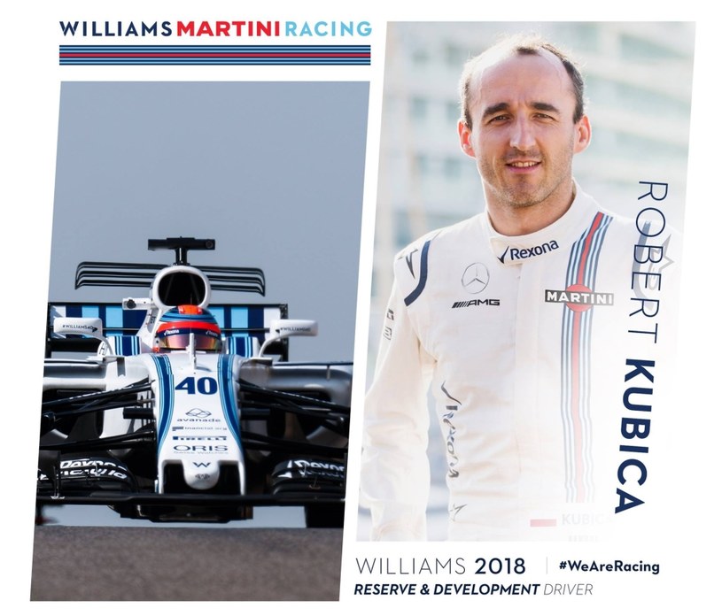 Robert Kubica będzie kierowcą testowym i rezerwowym Williamsa /Informacja prasowa
