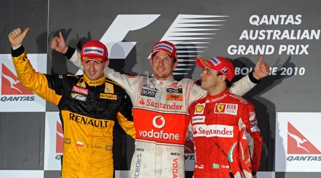 Robert Kubica, Jenson Button i Felipe Massa /AFP