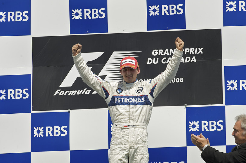 Robert Kubica na podium po Grand Prix Kanady 2008 /Getty Images