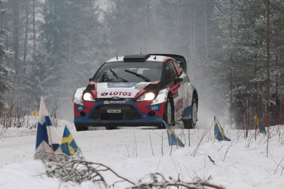Robert Kubica na trasie Rajdu Szwecji /Marek Wicher    /PAP