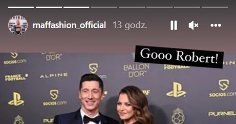 Robert Lewandowski i Anna Lewandowska na gali wręczenia Złotej Piłki fot. Instagram (instagram.com/maffashion_official) /Instagram