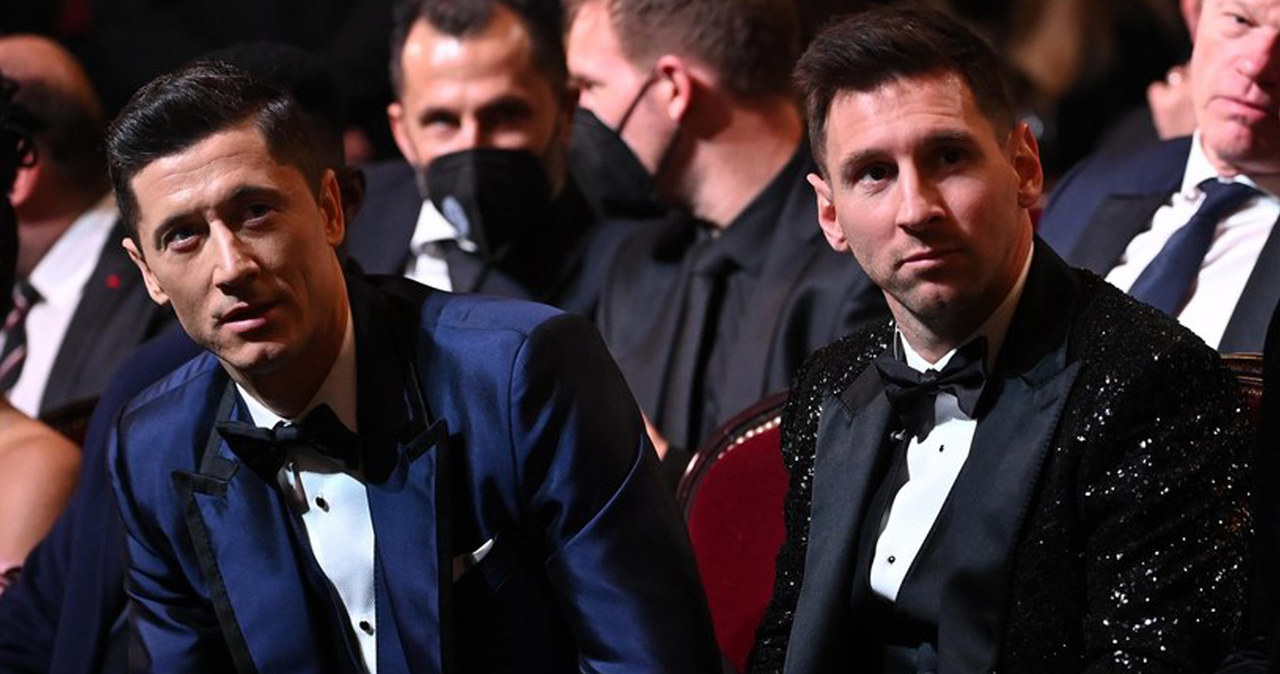 Robert Lewandowski i Leo Messi na gali Złotej Piłki /Newspix