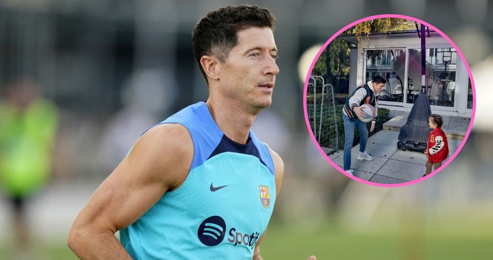 Robert Lewandowski na treningu Barcelony na Florydzie /AP/Associated Press /East News