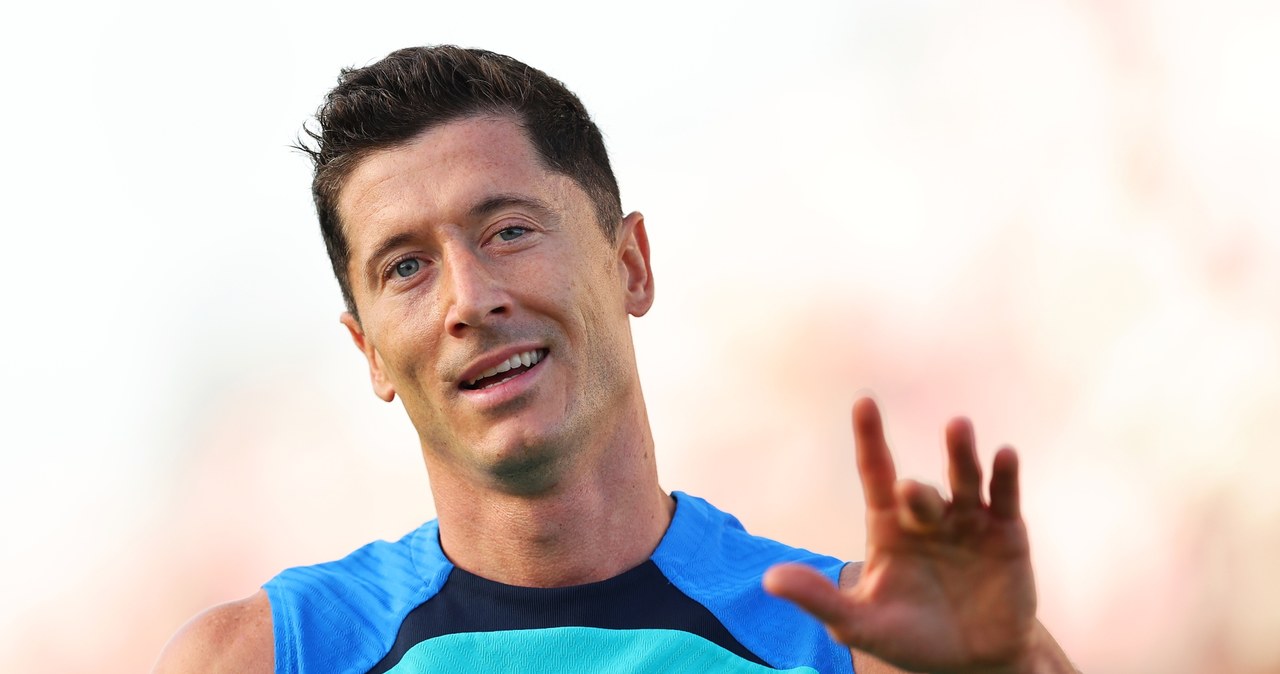 Robert Lewandowski na treningu FC Barcelona /Michael Reaves /Getty Images