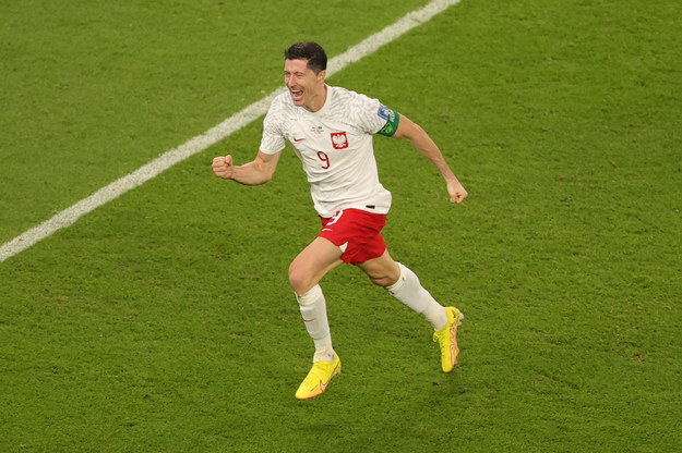 Robert Lewandowski po zdobyciu bramki z Arabią Saudyjską /Friedemann Vogel /PAP/EPA