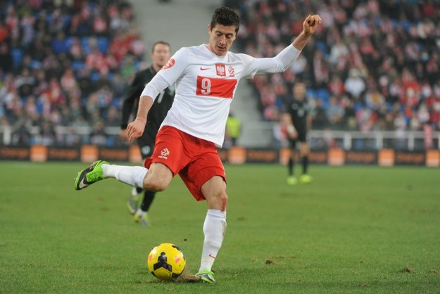 Robert Lewandowski podczas towarzyskiego meczu Polska - Irlandia /Bartłomiej Zborowski /PAP