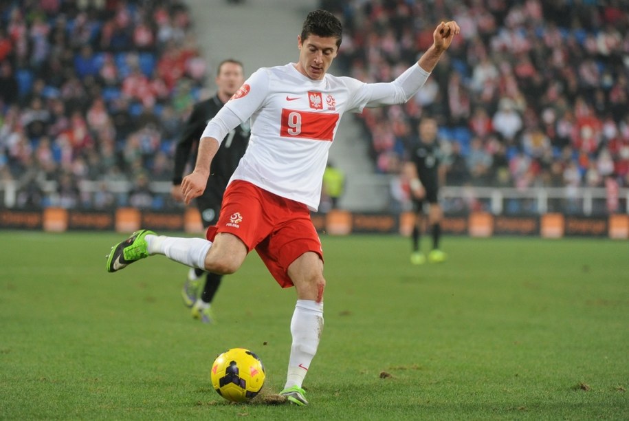 Robert Lewandowski podczas towarzyskiego meczu Polska - Irlandia /Bartłomiej Zborowski /PAP