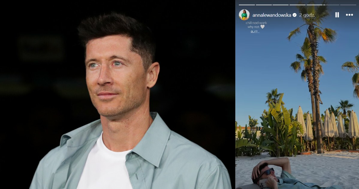 Robert Lewandowski pracuje podczas wakacji /Grzegorz Wajda/REPORTER/Instagram @annalewandowska /East News