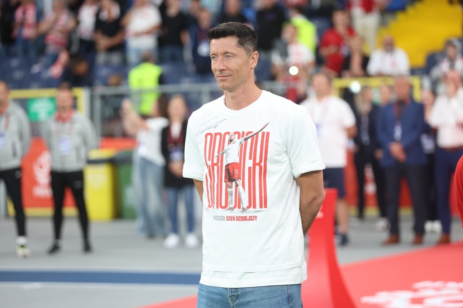 Robert Lewandowski przed meczem towarzyskim z Mołdawią /Michał Meissner /PAP